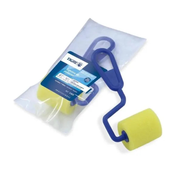 Rolo Tigre Espuma Amarela Poliéster com Suporte Amarelo 4cm