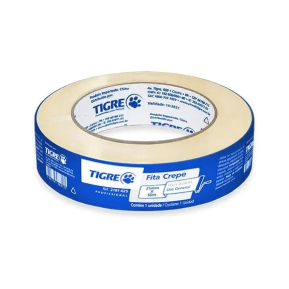 Fita Crepe Tigre Bege, 25mm x 50m